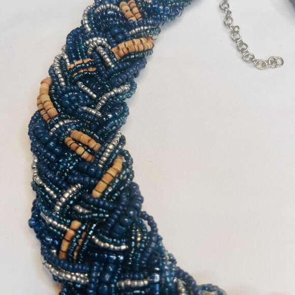 Vintage Handwoven Beaded Necklace — 1990s Artisanal Statement (50–53 cm) - Picture 8 of 8